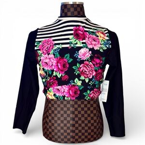 Floral and Striped Long Sleeve Rash Gaurd